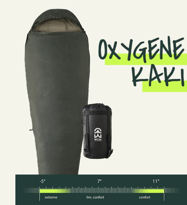Sac de Couchage Light Oxygène Kaki | Wilsa Outdoor - Survia outdoors