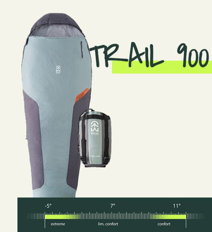 Sac de Couchage Light Trail 600 Vert/Gris | Wilsa Outdoor - Survia outdoors