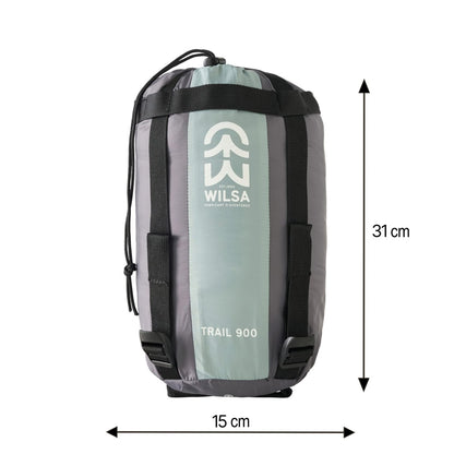 Sac de Couchage Light Trail 600 Vert/Gris | Wilsa Outdoor - Survia outdoors