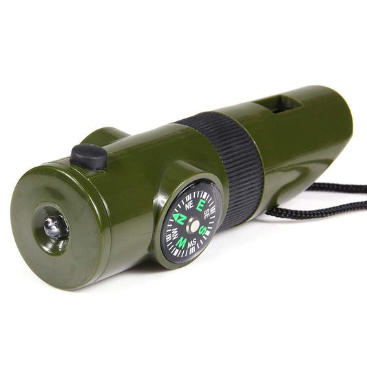 Sifflet tactique 7 en 1 | Boussole, LED, miroir et survie - Survia outdoors