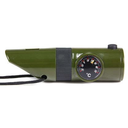Sifflet tactique 7 en 1 | Boussole, LED, miroir et survie - Survia outdoors