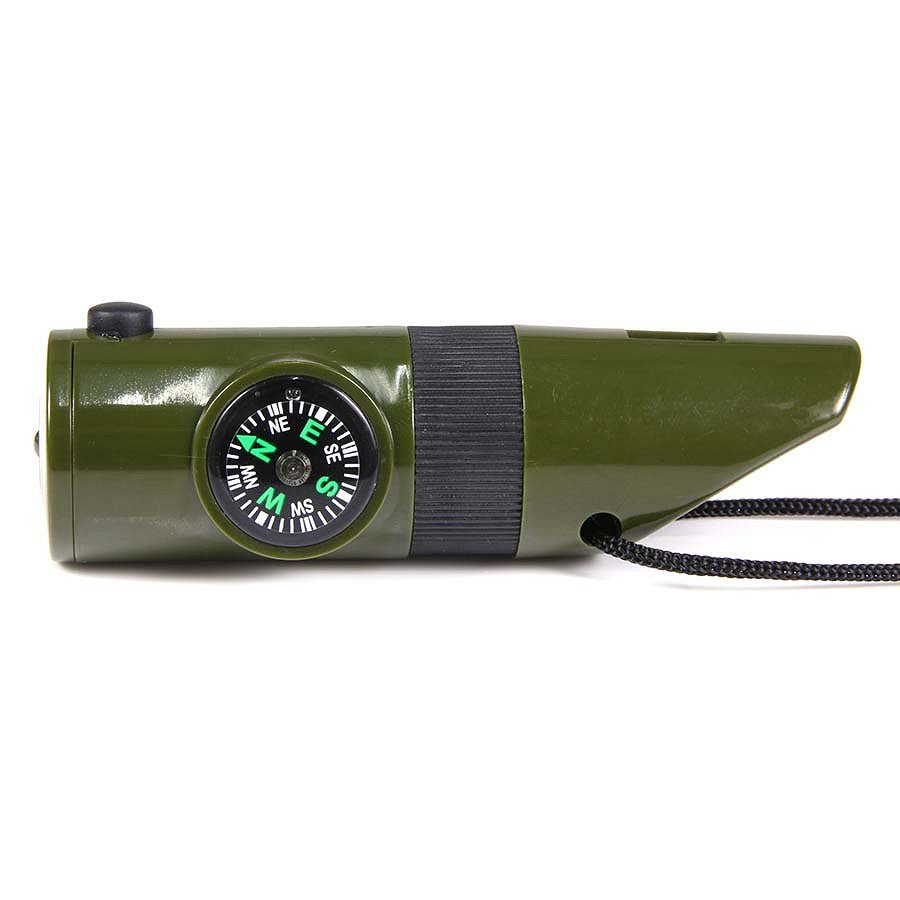 Sifflet tactique 7 en 1 | Boussole, LED, miroir et survie - Survia outdoors