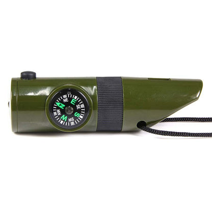 Sifflet tactique 7 en 1 | Boussole, LED, miroir et survie - Survia outdoors