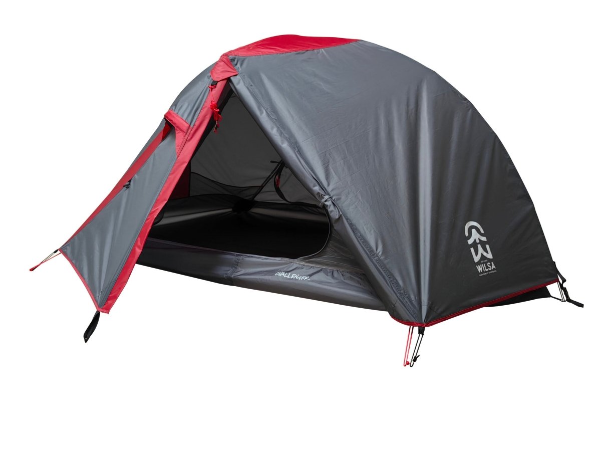 Tente Dôme Challenger 2 Places Gris/Rouge | Wilsa Outdoor - Survia outdoors