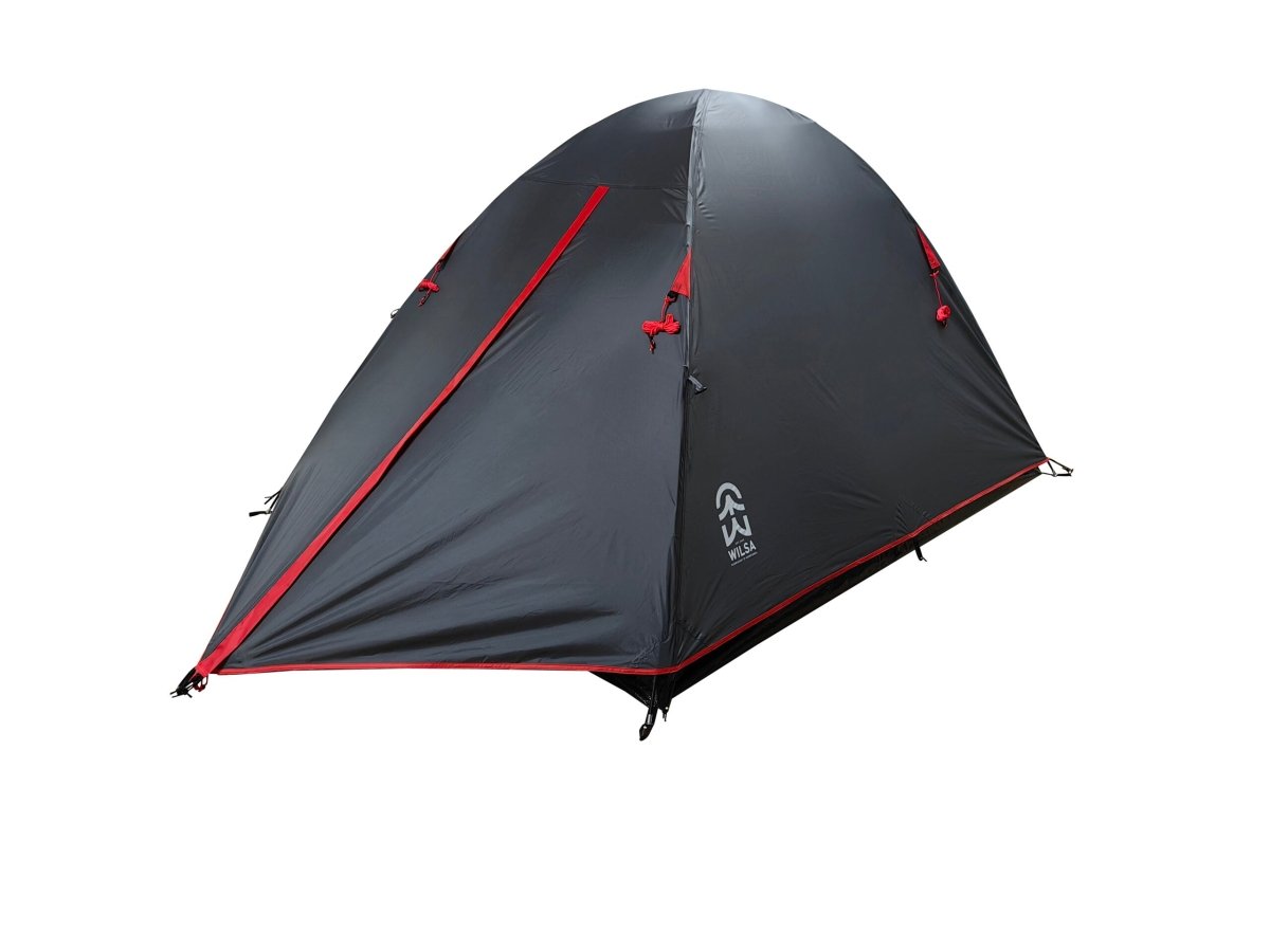 Tente Dôme Challenger 2 Places Gris/Rouge | Wilsa Outdoor - Survia outdoors