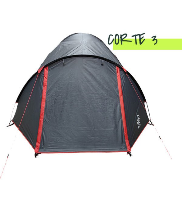 Tente Dôme Corte 3 Places Gris/Rouge | Wilsa Outdoor - Survia outdoors