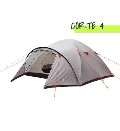 Tente Dôme Corte 4 Places Gris/Rouge | Wilsa Outdoor - Survia outdoors