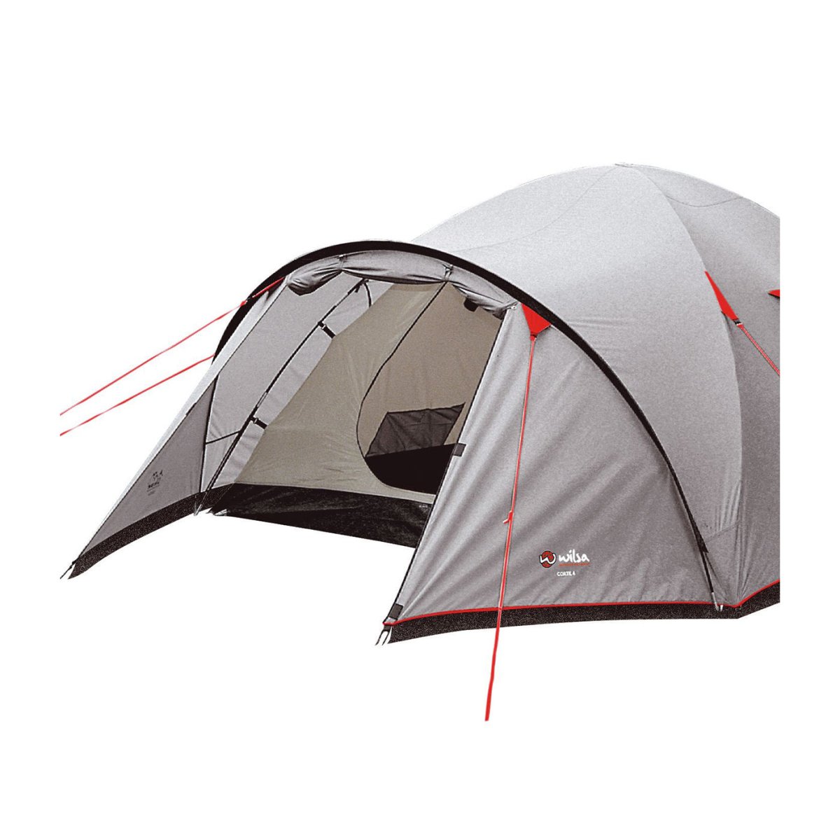 Tente Dôme Corte 4 Places Gris/Rouge | Wilsa Outdoor - Survia outdoors