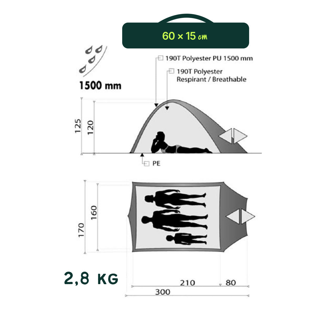 Tente Royan 2-3 Wilsa - Survia outdoors
