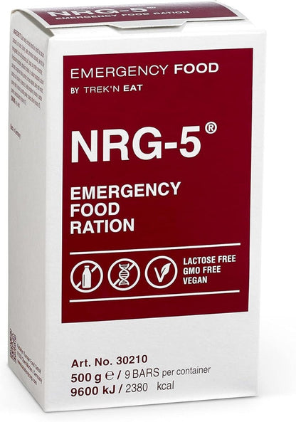 TrekNEat NRG-5 500 g | Ration Survie 9 Barres Longue Conservation - Survia outdoors
